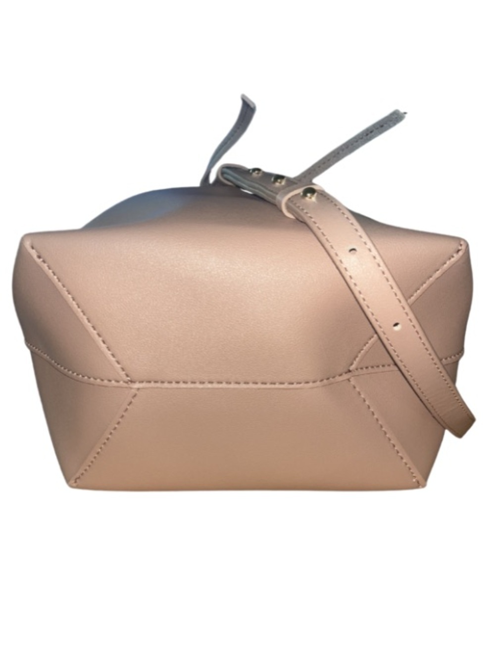 NWT KAYLA + AVA Vegan Leather Bow Tie Bucket Bag Dusty Rose - Picture 8 of 9